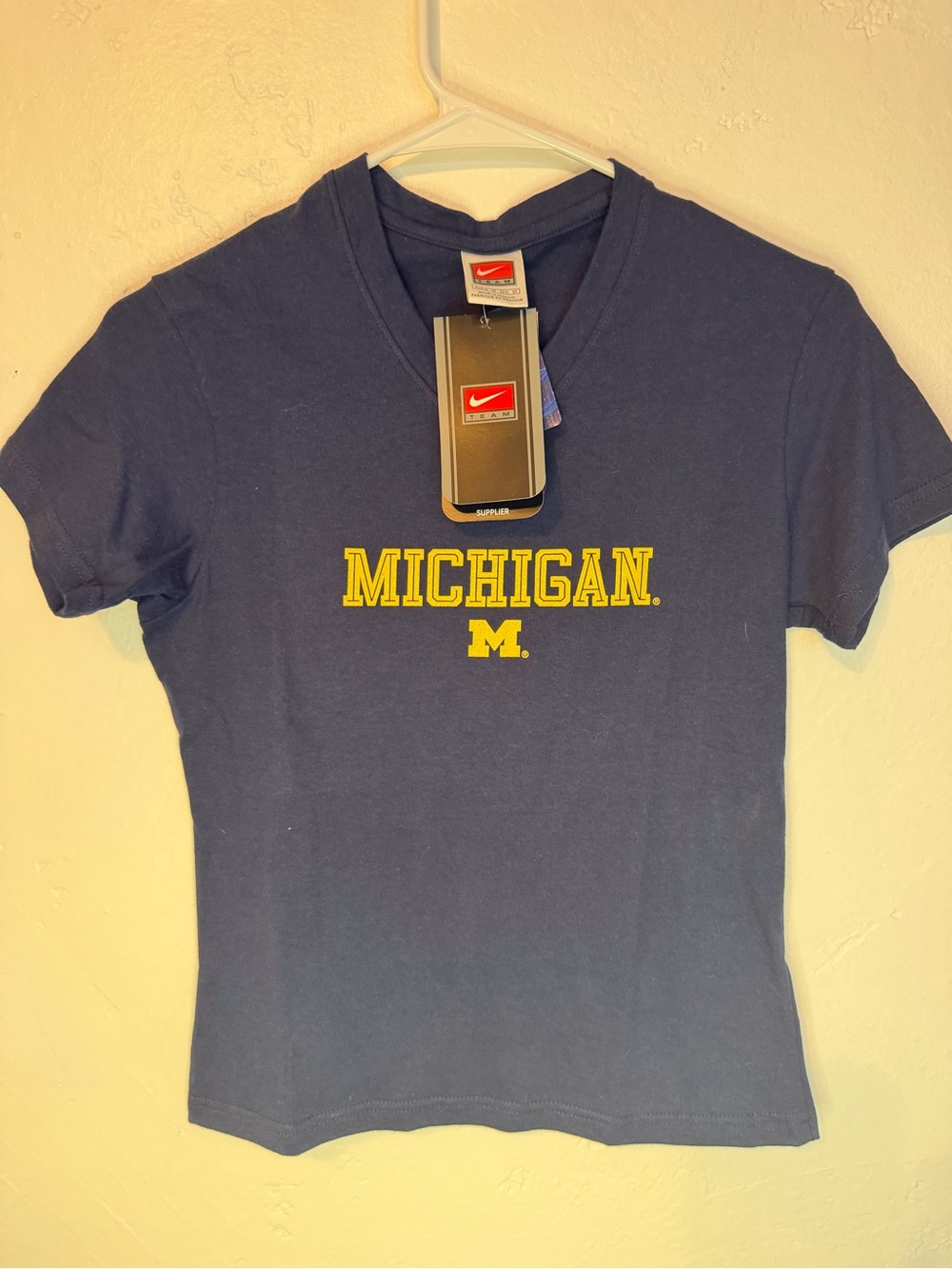 Nike Michigan Women's Navy Logo baby Tee
